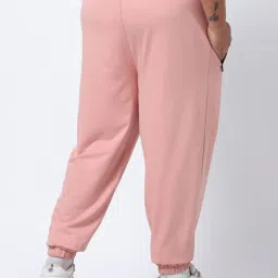 Bewakoof Pink Loose Fit Oversized Plus Size Joggers image 2