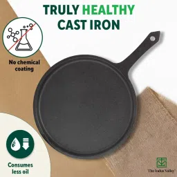 The Indus Valley Black Cast Iron Cookware Set of 4 (Tawa, Skillet, Kadai, TadkaPan) image 2