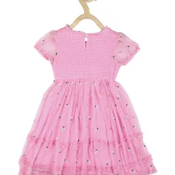 Peter England Kids Pink Embroidered Dress image 2
