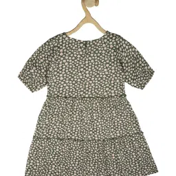 Peter England Kids Olive Floral Print Dress image 2