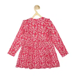 Peter England Kids Pink Printed Full Sleeves Dress image 2