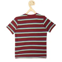 Peter England Kids Maroon & Grey Striped T-Shirt (Pack Of 2) image 2