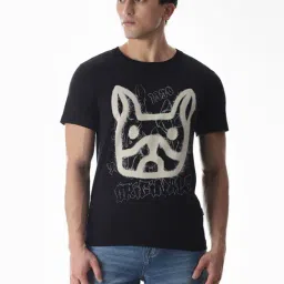 Jack & Jones Black Cotton Regular Fit Printed T-Shirt-picture-24