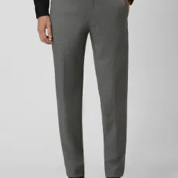 Van Heusen Grey Slim Fit Checks Trousers image 1