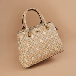 Code by Lifestyle Khaki Printed Handbag image 1