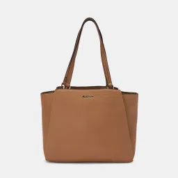 Forever Glam by Pantaloons Brown Textured Medium Tote Handbag image 1