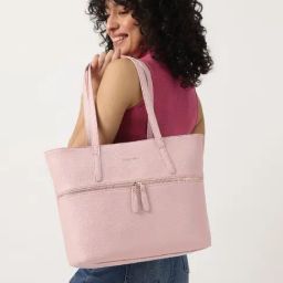 Fastrack CL7 Powder Pink Textured Large Laptop Tote Handbag-picture-47
