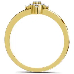 Sparkles 14K (585) Yellow Gold Lab Grown Diamond 0.12 Ct Diamond Kite Cluster Promise Ring image 2