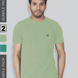 Lux Nitro Green & Sea Green Regular Fit T-Shirt Pack of - 2 image 2