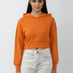 Forever 21 Orange Full Sleeves Hoodie image 1