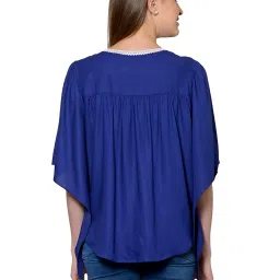 PATRORNA Royal Blue Embroidered Top image 2