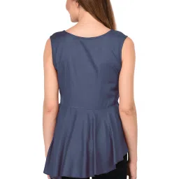 PATRORNA Dark Grey Regular Fit Peplum Top image 2