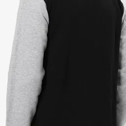 Campus Sutra Black & Grey Cotton Regular Fit Colour Block Jacket image 2