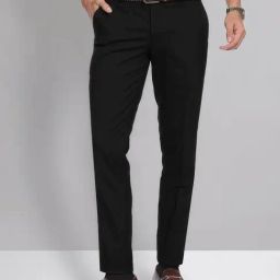 AD by Arvind Black Slim Fit Flat Front Trousers-picture-45