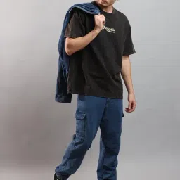 Crocodile Black Cotton Printed Relaxed Fit T-Shirt image 4