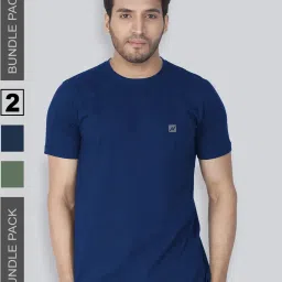 Lux Nitro Blue & Green Regular Fit T-Shirt Pack of - 2 image 2