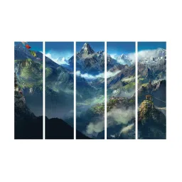 999Store Printed Multicolor MDF 5 Panels Wall Art image 2