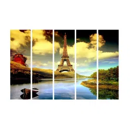 999Store Printed Multicolor MDF 5 Panels Wall Art image 2
