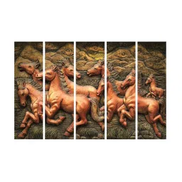 999Store Printed Brown MDF 5 Panels Wall Art image 2