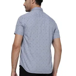 Greenfibre Blue Regular Fit Printed Cotton Shirt image 2