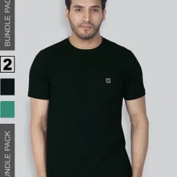 Lux Nitro Green & Sea Green Regular Fit T-Shirt Pack of - 2 image 2