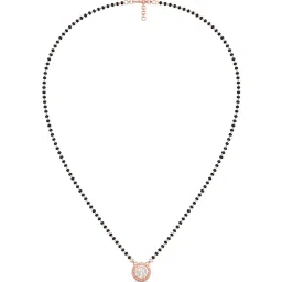 candere by kalyan jewellers 18k Rose Gold BIS Hallmark and Cubic Zirconia Mangalsutra Pendant with Chain for Women image 2