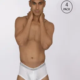 Vip White Cotton Skinny Fit Briefs - Pack Of 4 image 1