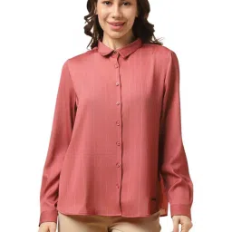 Allen Solly Pink Regular Fit Striped Shirt image 1