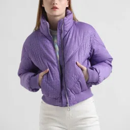 Only Lavender Printed Puffer Jacket image 2