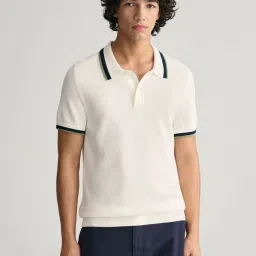 GANT Solid Polo Neck Regular Fit T-Shirt image 1