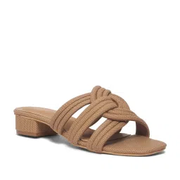 Eridani Women Simone Beige Cross Strap Sandals image 1