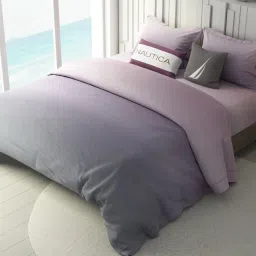 Nautica Ocean View Multicolor Cotton 160 TC Double Flat Bedsheet & Comforter with 2 Pillow Covers image 1