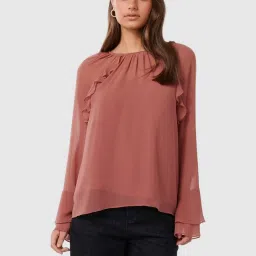 Forever New Pink Solid Top image 1