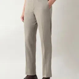 Arrow Brown Regular Fit Self Pattern Trousers image 3