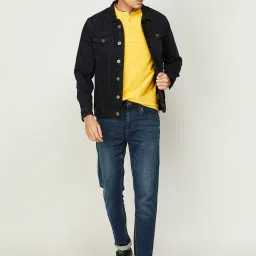 Forca by Lifestyle Black Cotton Regular Fit Denim Jacket image 5