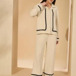 Sweet Dreams Ivory Cream Polyester Solid Pyjama Set-picture-35