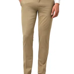 Van Heusen Khaki Slim fit Solid Trousers image 1