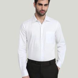 Raymond White Pure Cotton Regular Fit Striped Shirt-picture-32