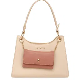 Caprese Capri Beige Faux Leather Solid Shoulder Handbag image 1