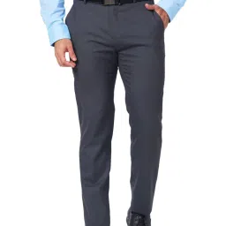 Raymond Grey Classic Fit Texture Trousers image 1