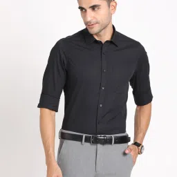 Turtle Black Cotton Slim Fit Shirt image 1