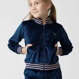 Kate & Oscar Kids Navy Cotton Embellished Full Sleeves Sweatshirt-picture-12