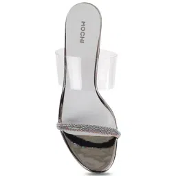 Mochi Women's Silver Casual Sandals image 3
