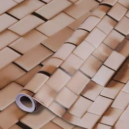 SEKHMET Brown & Off White Brick Printed Wall Sticker image 4