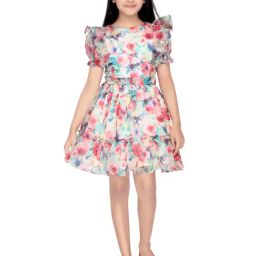 Tiny Girl Dark Pink Printed Dresses-picture-41