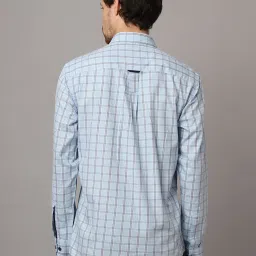 Cantabil Sky Blue Regular Fit Check Shirt image 2