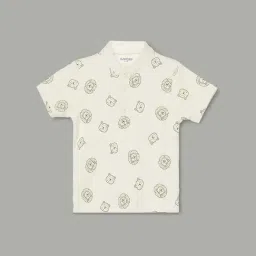 Juniors by Lifestyle Beige Printed Regular Fit Polo T-Shirt-image-94
