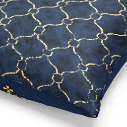 Bianca Suzane Navy & Golden Microfibre Cushion Cover - Set of 3 image 5