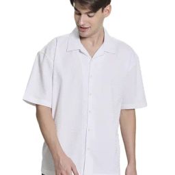 BENE KLEED White Blended Loose fit Textured Casual Shirt-picture-15
