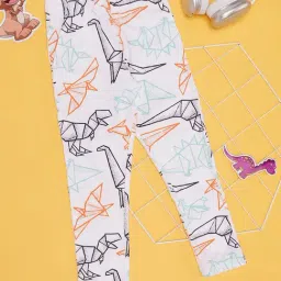 Pantaloons Junior Boys White Cotton Printed Track Pants-image-11